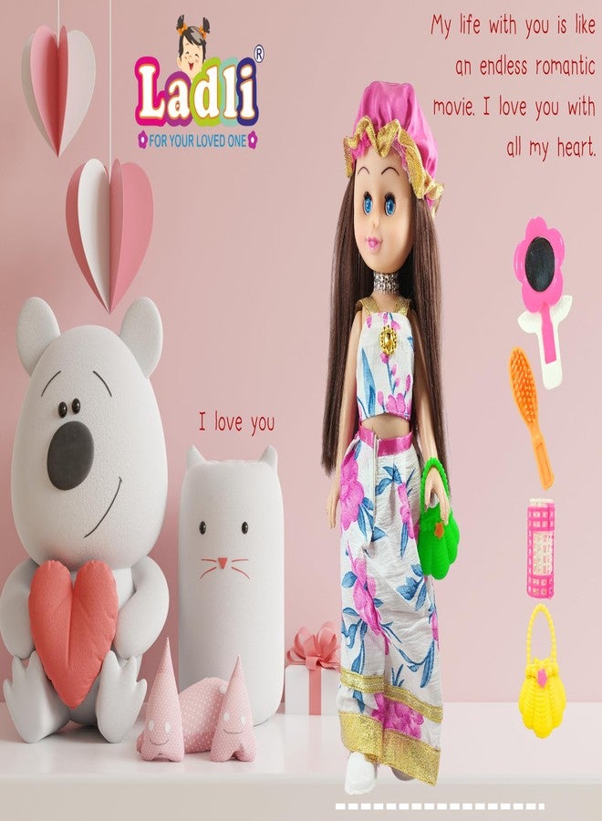 Ladli Blinking Eye Girl Doll Cool Dress Doll Toy for Kids 723 W&P I Love You (Multicolor) - Image 5